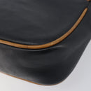 CELINE Shoulder Bag Leather Black Gold Tone Auth ep15799-15