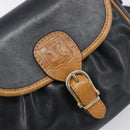 CELINE Shoulder Bag Leather Black Gold Tone Auth ep15799-17