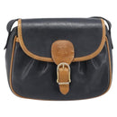 CELINE Shoulder Bag Leather Black Gold Tone Auth ep15799-13