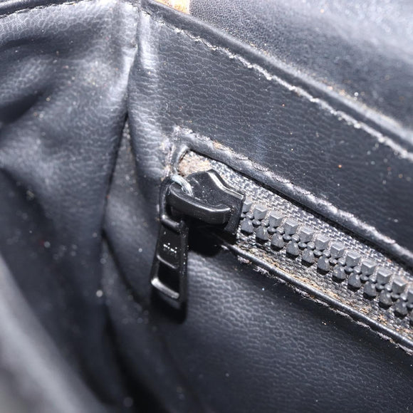 CELINE Shoulder Bag Leather Black Gold Tone Auth ep15799