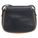 CELINE Shoulder Bag Leather Black Gold Tone Auth ep15799-2