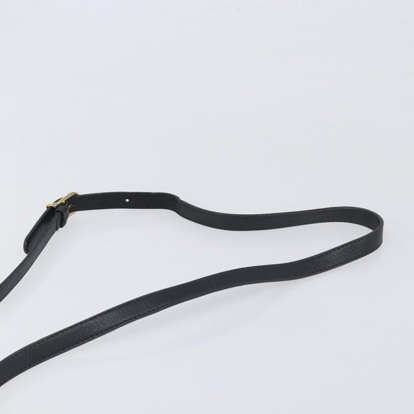 CELINE Shoulder Bag Leather Black Gold Tone Auth ep15799