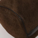 Christian Dior Trotter Boston Bag Suede Brown Gold Tone Auth ep15800-14