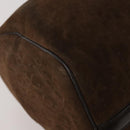 Christian Dior Trotter Boston Bag Suede Brown Gold Tone Auth ep15800-16