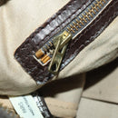 Christian Dior Trotter Boston Bag Suede Brown Gold Tone Auth ep15800-19
