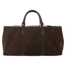 Christian Dior Trotter Boston Bag Suede Brown Gold Tone Auth ep15800-2