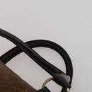 Christian Dior Trotter Boston Bag Suede Brown Gold Tone Auth ep15800-8