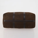 Christian Dior Trotter Boston Bag Suede Brown Gold Tone Auth ep15800-5