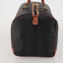 FENDI Pecan Boston Bag PVC Leather Black Brown Auth ep15801-4