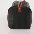 FENDI Pecan Boston Bag PVC Leather Black Brown Auth ep15801-5