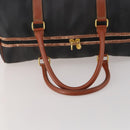 FENDI Pecan Boston Bag PVC Leather Black Brown Auth ep15801-7