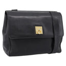 CELINE Shoulder Bag Leather Black Gold Tone Auth ep15804-1