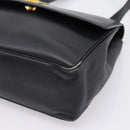 CELINE Shoulder Bag Leather Black Gold Tone Auth ep15804-10