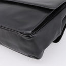 CELINE Shoulder Bag Leather Black Gold Tone Auth ep15804-12