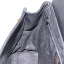 CELINE Shoulder Bag Leather Black Gold Tone Auth ep15804-17