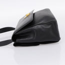 CELINE Shoulder Bag Leather Black Gold Tone Auth ep15804-4