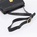 CELINE Shoulder Bag Leather Black Gold Tone Auth ep15804-7