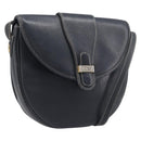Christian Dior Shoulder Bag Leather Navy Silver Auth ep15806-1