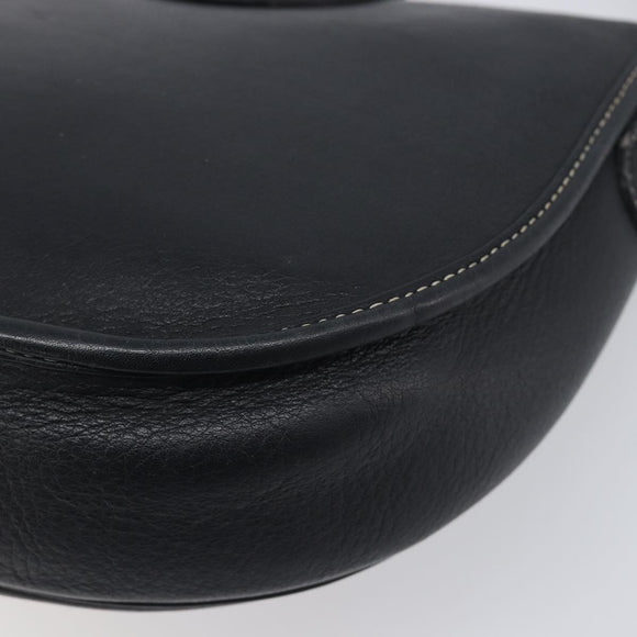 Christian Dior Shoulder Bag Leather Navy Silver Auth ep15806