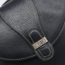 Christian Dior Shoulder Bag Leather Navy Silver Auth ep15806-15
