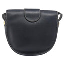 Christian Dior Shoulder Bag Leather Navy Silver Auth ep15806-3