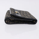 Christian Dior Trotter Canvas Clutch Bag Navy Gold Tone Auth ep15807-4