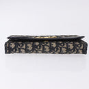 Christian Dior Trotter Canvas Clutch Bag Navy Gold Tone Auth ep15807-7