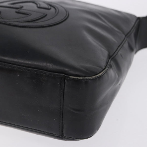 GUCCI Shoulder Bag Patent Black Auth ep15810