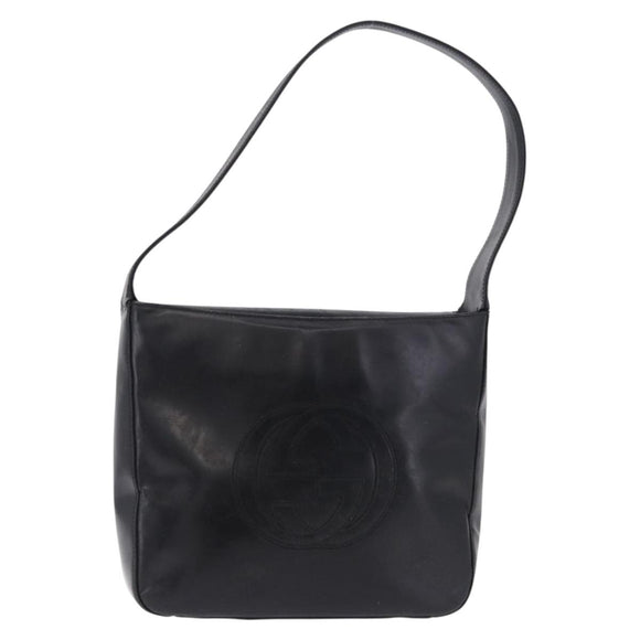 GUCCI Shoulder Bag Patent Black Auth ep15810