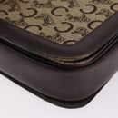 CELINE C Saluki Shoulder Bag Canvas Beige Gold Tone Auth ep15812-10