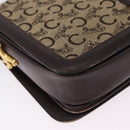 CELINE C Saluki Shoulder Bag Canvas Beige Gold Tone Auth ep15812-15