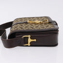 CELINE C Saluki Shoulder Bag Canvas Beige Gold Tone Auth ep15812-4