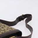 CELINE C Saluki Shoulder Bag Canvas Beige Gold Tone Auth ep15812-9
