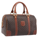 CELINE Macadam Hand Bag PVC Leather Brown Gold Tone Auth ep15813-1