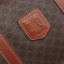 CELINE Macadam Hand Bag PVC Leather Brown Gold Tone Auth ep15813-17