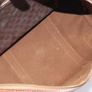 CELINE Macadam Hand Bag PVC Leather Brown Gold Tone Auth ep15813-11