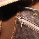 CELINE Macadam Hand Bag PVC Leather Brown Gold Tone Auth ep15813-21