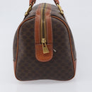 CELINE Macadam Hand Bag PVC Leather Brown Gold Tone Auth ep15813-3
