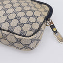 GUCCI GG Supreme Clutch Bag PVC Leather Navy Gold Tone Auth ep15814-15