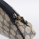 GUCCI GG Supreme Clutch Bag PVC Leather Navy Gold Tone Auth ep15814-8