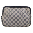 GUCCI GG Supreme Clutch Bag PVC Leather Navy Gold Tone Auth ep15814-13