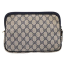 GUCCI GG Supreme Clutch Bag PVC Leather Navy Gold Tone Auth ep15814-2