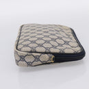 GUCCI GG Supreme Clutch Bag PVC Leather Navy Gold Tone Auth ep15814-4