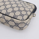 GUCCI GG Supreme Clutch Bag PVC Leather Navy Gold Tone Auth ep15814-7