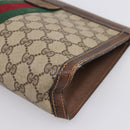 GUCCI PARFUMES GG Supreme Web Sherry Line Clutch Bag PVC Beige Auth ep15815-14