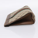 GUCCI PARFUMES GG Supreme Web Sherry Line Clutch Bag PVC Beige Auth ep15815-3