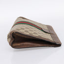 GUCCI PARFUMES GG Supreme Web Sherry Line Clutch Bag PVC Beige Auth ep15815-4