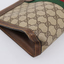 GUCCI PARFUMES GG Supreme Web Sherry Line Clutch Bag PVC Beige Auth ep15815-8