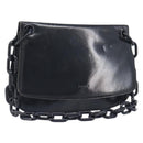 PRADA Chain Shoulder Bag Leather Black Silver Auth ep15821A-1