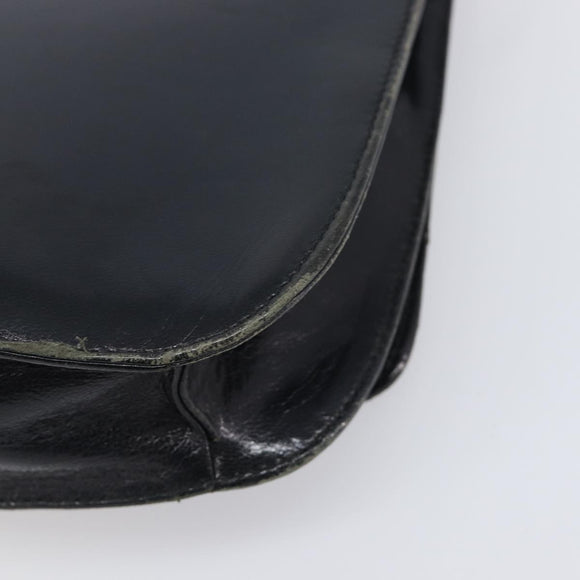 PRADA Chain Shoulder Bag Leather Black Silver Auth ep15821A